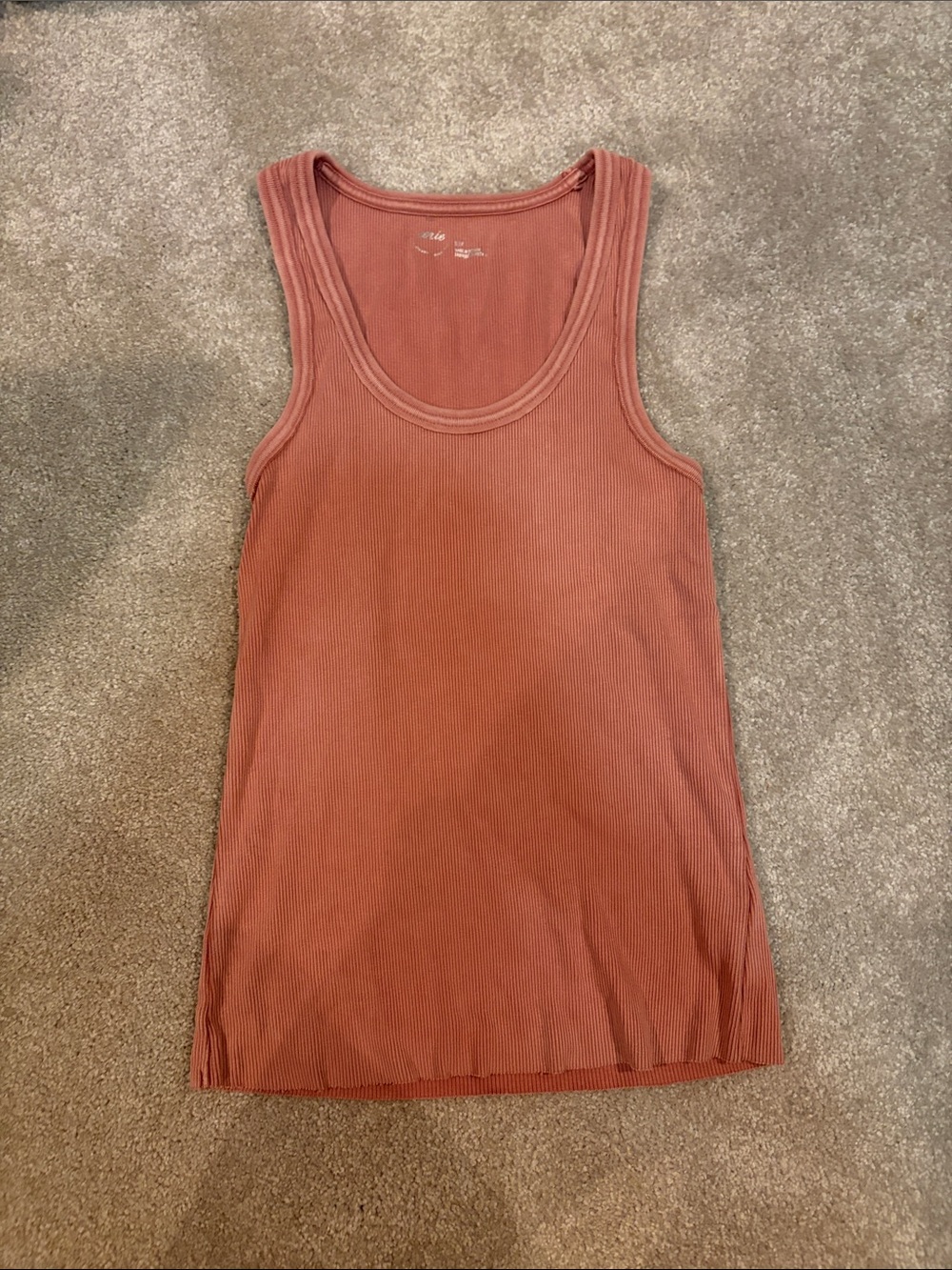 Aerie Ribbed Scoop Neck Tank - Rust Pink